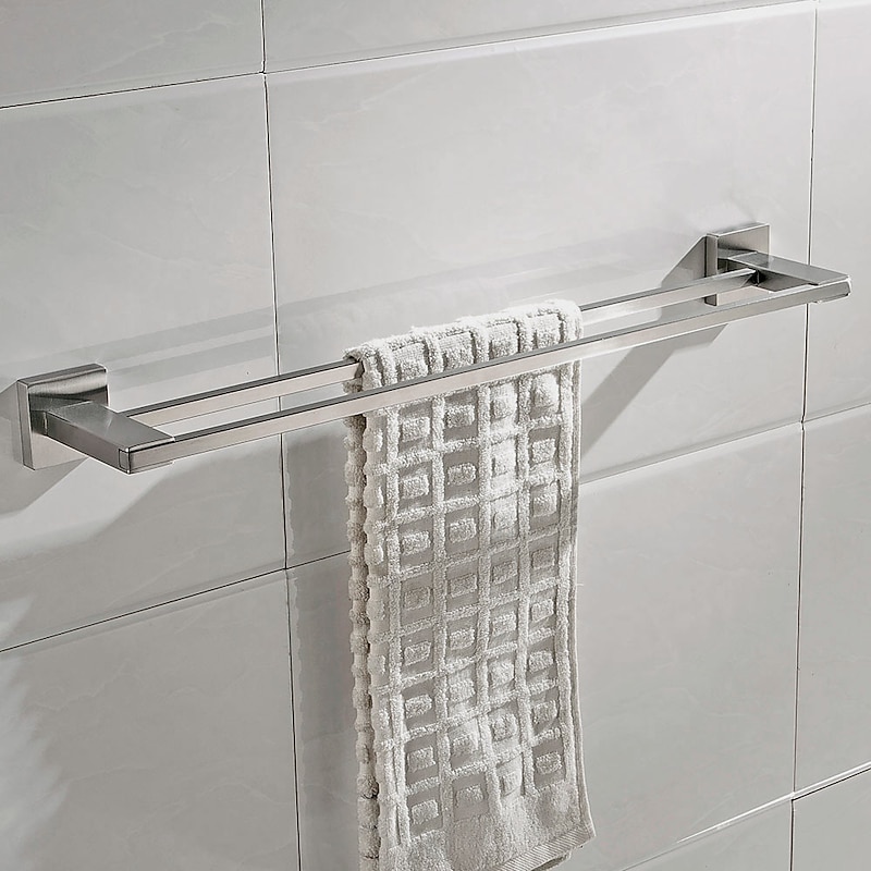 Wall Mounted Towel Bar Robe Hook Toilet Brush Holder New Design Creative Contemporary Modern Stainless Steel Low-carbon Steel Metal 1pc Bathroom2