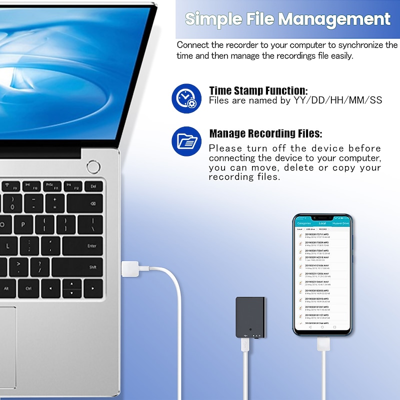 Digital Voice Recorder Q61 32GB Portable Digital Voice Recorder Recording Rechargeable Voice Activated Recorder Portable MP3 Player with Noise Reduction for Speech Meeting Learning Lectures4