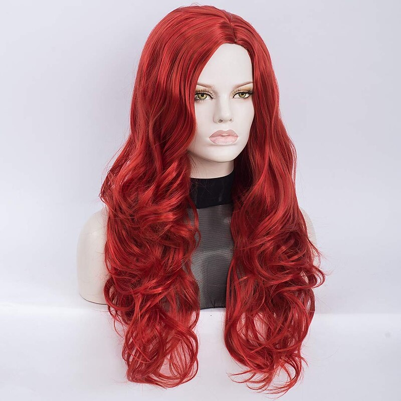 Long Curly Copper Red Jessica Rabbit  Wig Halloween Wigs4