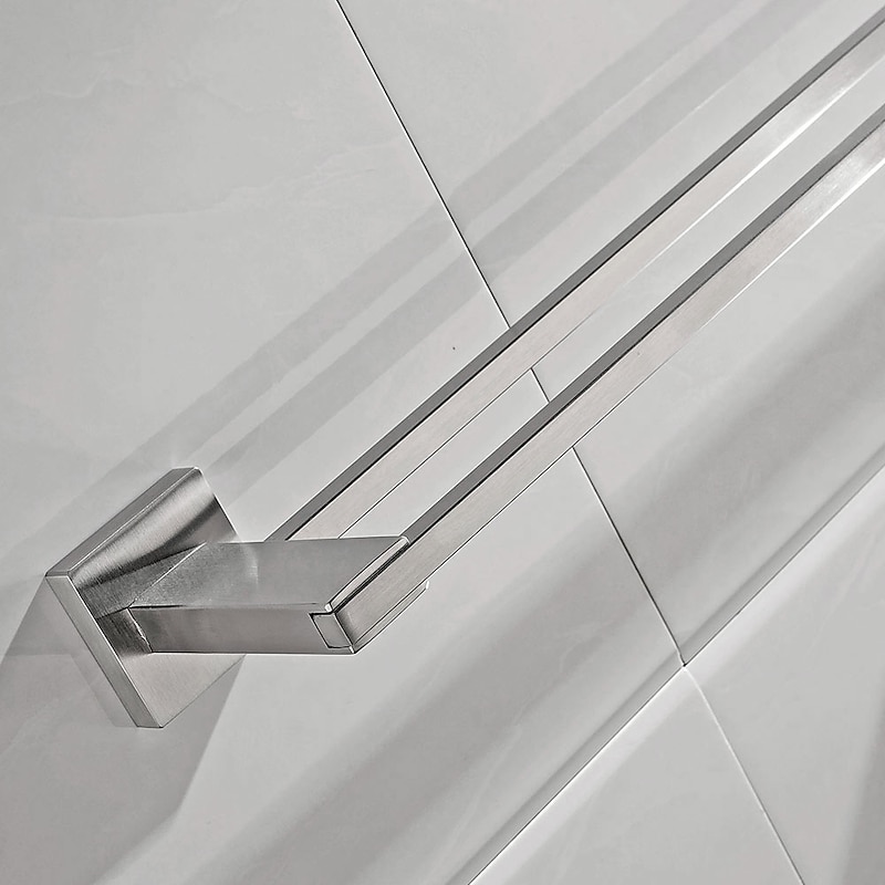 Wall Mounted Towel Bar Robe Hook Toilet Brush Holder New Design Creative Contemporary Modern Stainless Steel Low-carbon Steel Metal 1pc Bathroom3