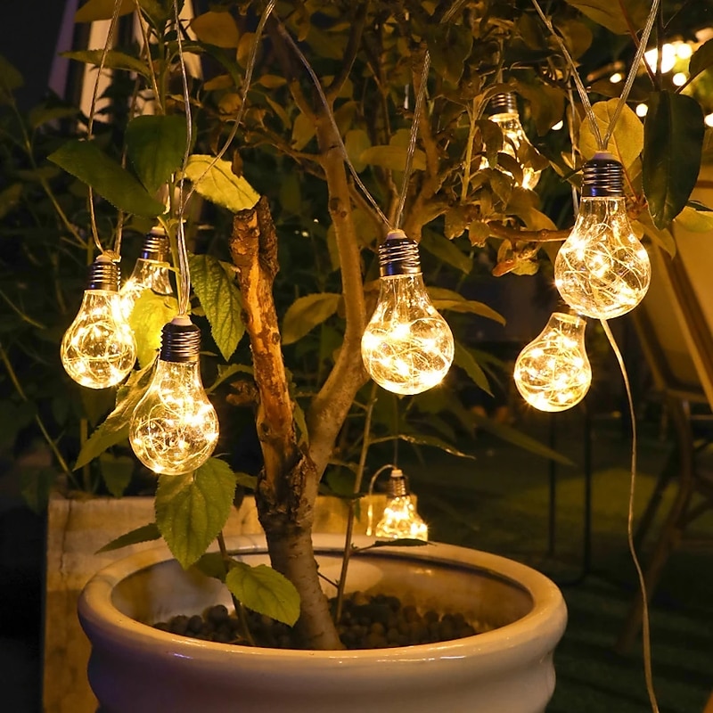 Solar Bulb String Lights, 4M 10 LED Copper Wire Fairy Lights Perfect for Christmas Parties4