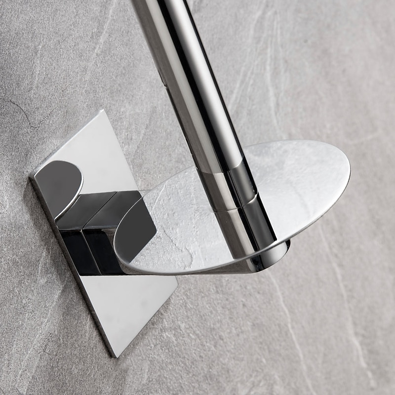 Toilet Paper Holder Adjustable Length / New Design / Self-adhesive Contemporary / Modern Stainless Steel / Low-carbon Steel / Metal 1pc - Bathroom Wall Mounted4