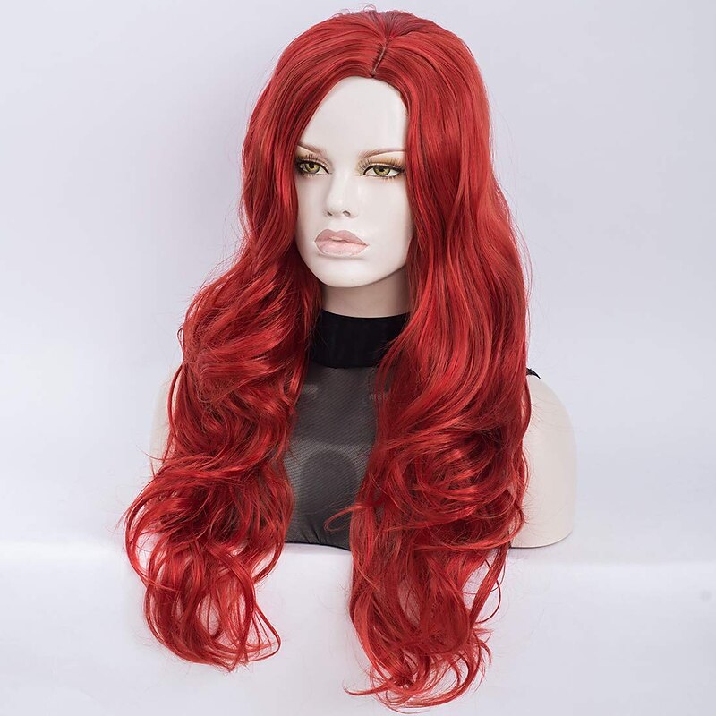 Long Curly Copper Red Jessica Rabbit  Wig Halloween Wigs3