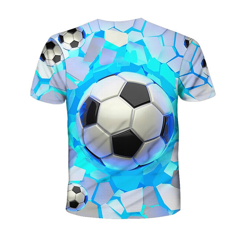 Boys 3D Graphic Football T shirt Short Sleeve 3D Print Summer Active Polyester Kids 4-12 Years Daily Wear Regular Fit3