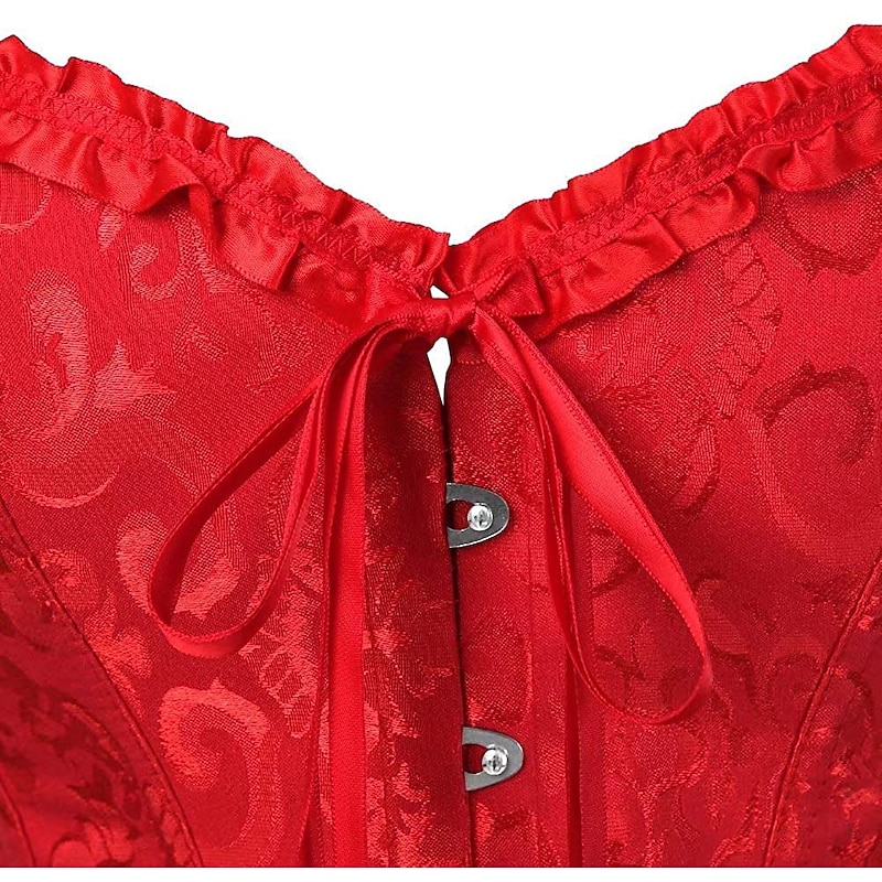 Corset Women's Plus Size Corsets Corsets Country Sexy Lady Sweetheart Tummy Control Push Up Jacquard Abstract Flower Hook & Eye Lace Up Nylon / Cotton  Wedding Special Home Outfits4