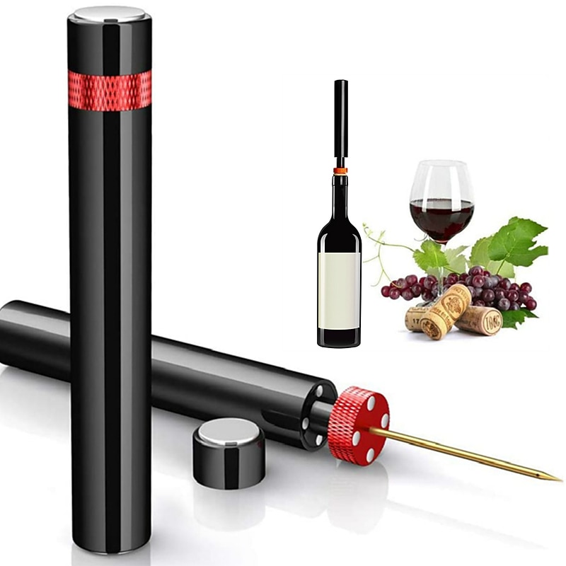 Air Pump Wine Bottle Opener Safe Portable Stainless Steel Pin Cork Remover Air Pressure Corkscrew Kitchen Tools Bar Accessories