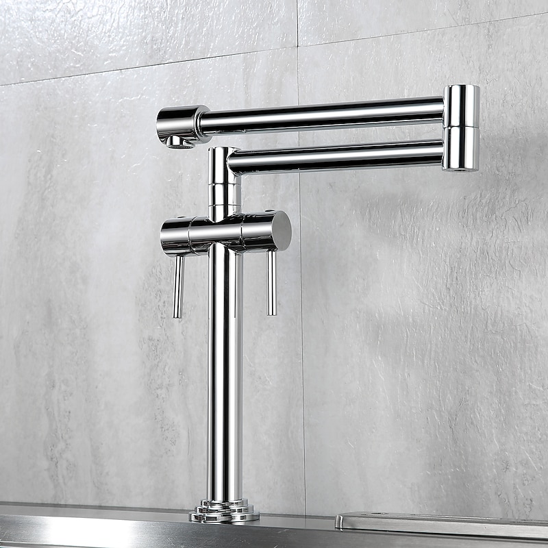 Foldable Kitchen Sink Mixer Faucet Deck Mounted, 360 Swivel Folding Single Handle Kitchen Vessel Taps4