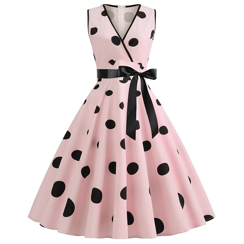 Polka Dots Retro Vintage 1950s Grease Outfits Flapper Dress Swing Dress Polka Dot Fancy Dress Women's Masquerade Casual Daily Adults' Dress Homecoming Dresses2