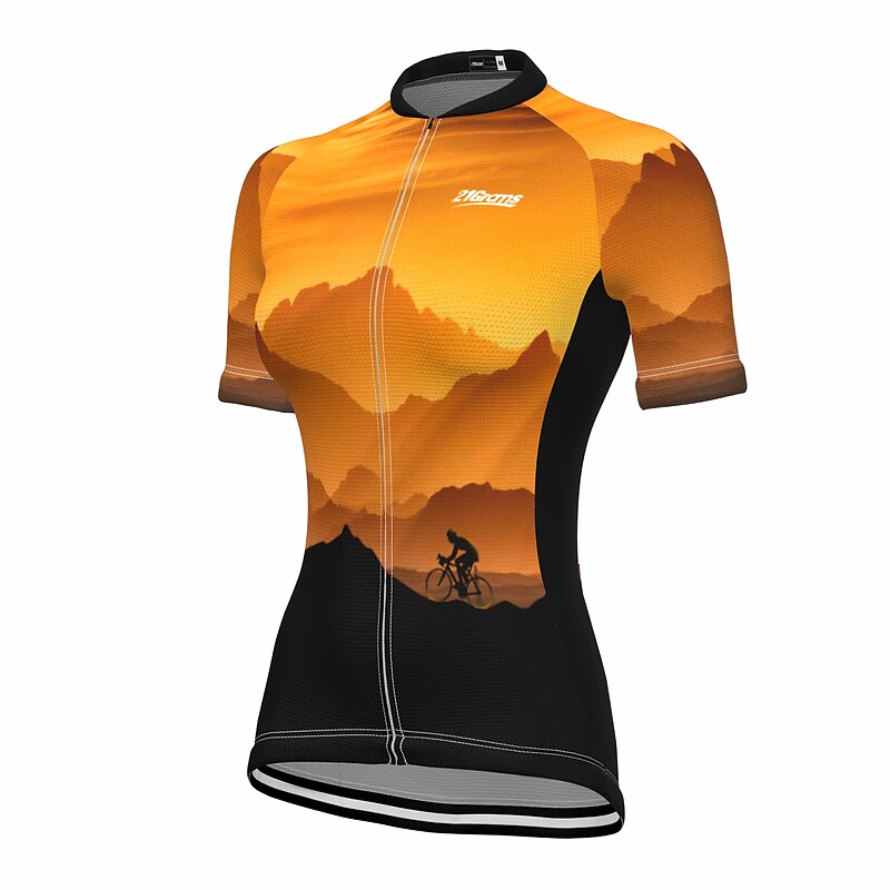 Women's Cycling Jersey 3D Nature & Landscapes Funny Short Sleeve Bike Jersey Top with 3 Rear Pockets Mountain Bike MTB Road Bike Cycling Quick Dry Reflective Strips Back Pocket Moisture Wicking Sports3