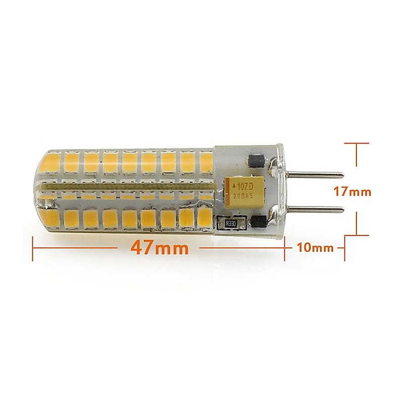 GY6.35 LED Bulbs 3W Bi-pin Base AC DC 12V 2700K Warm White Dimmable G6.35 Base JC Type LED Halogen Incandescent 30W Replacement Bulb 1pc2