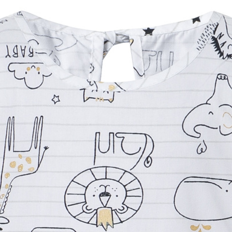 Kids Girls' Dress Floral Animal Sleeveless Print Basic Cotton Knee-length Summer 3-10 Years Yellow Pink Blue4