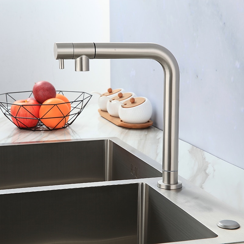 Kitchen faucet - Single Handle One Hole Stainless Steel Pull-out /Pull-down Other Contemporary Kitchen Taps cold or hot water only3
