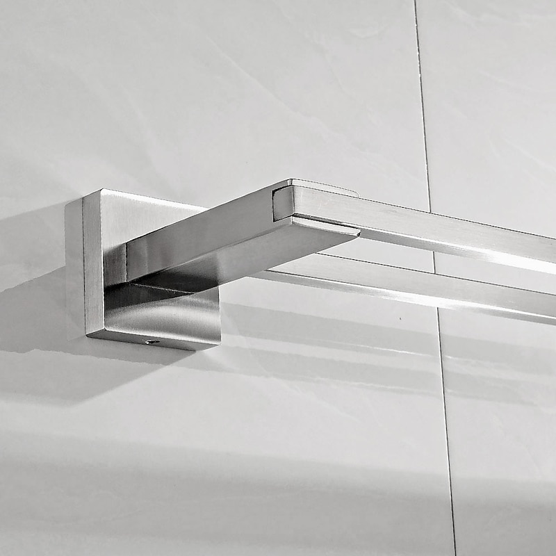 Wall Mounted Towel Bar Robe Hook Toilet Brush Holder New Design Creative Contemporary Modern Stainless Steel Low-carbon Steel Metal 1pc Bathroom4