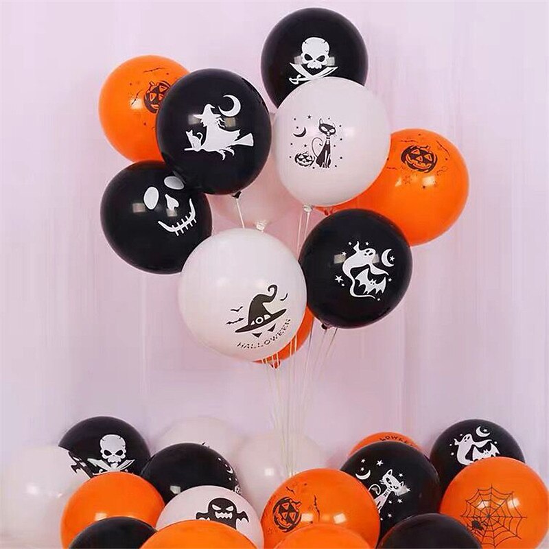 100pcs Halloween Balloon Decoration Set Printing Party Supplies Bat Halloween Props Halloween Latex Pumpkin Balloons4