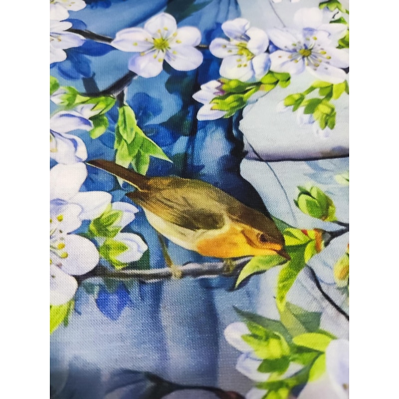 Women's T Shirt Vacation Daily Basic Floral Print Short Sleeve Regular Tops Round Neck Vacation Casual Daily White Pink Green4