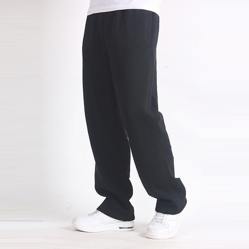 Men's Sweatpants Fleece Pants Joggers Trousers Straight Leg Sweatpants Elastic Waist Straight Leg Solid Color Plain Comfortable Breathable Full Length Sports Outdoor Daily Wear Casual / Sporty