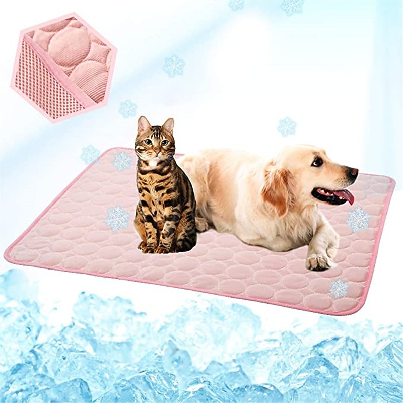 Dog Mat Cooling Summer Pad Mat For Dogs Cat Blanket Sofa Breathable Pet Dog Bed Summer Washable For Small Medium Large Dogs Car2