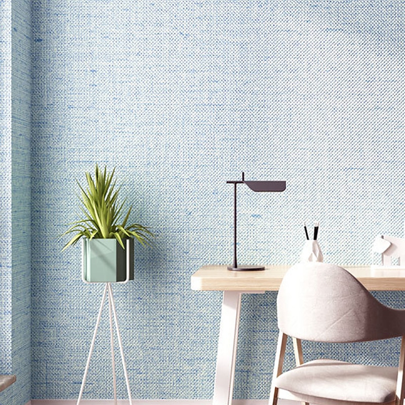 Wallpaper Self-adhesive Solid Color Wall Fabrics  Non Woven for Home Decoration Waterproof Material Home Decor 53x300cm4