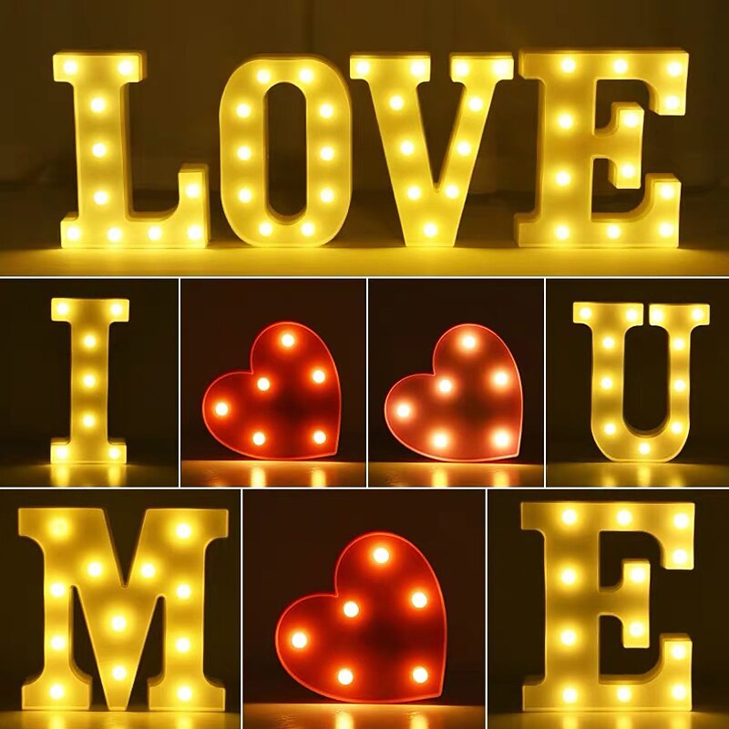 LED Letter Lights Sign 26 Letters Alphabet Light Up Letters Sign for Night Light Wedding Birthday Party Battery Powered Christmas Dorm Lamp Home Bar Decoration4