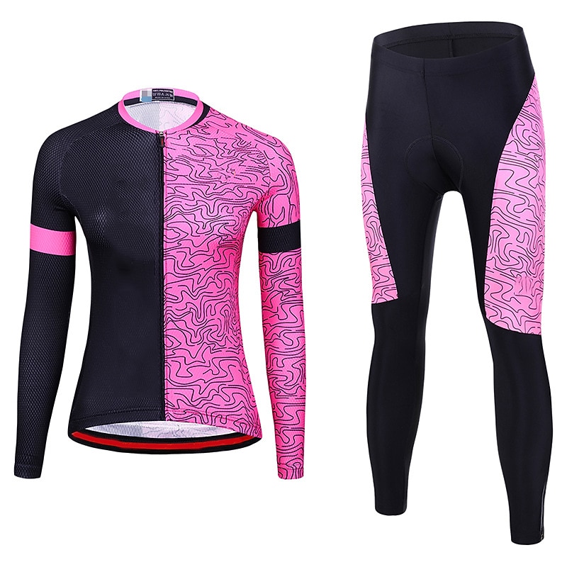 Women's Cycling Jacket with Pants Short Sleeve Mountain Bike MTB Road Bike Cycling Rose Red Graphic Bike Spandex Sports Graphic Funny Clothing Apparel