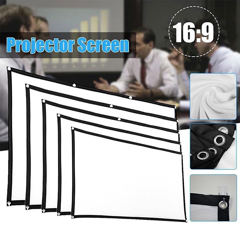 Projection Screen 16:9  HD Folding Screen Portable Home Outdoor KTV Office 3d Projection Screen for Home Theater (150