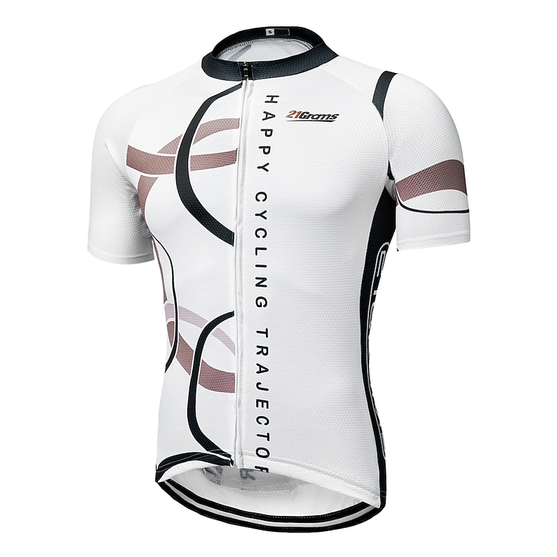 Men's Cycling Jersey Circle Patterned Funny Short Sleeve Bike Jersey Top with 3 Rear Pockets Mountain Bike MTB Road Bike Cycling Quick Dry Ultraviolet Resistant Front Zipper Back Pocket Sports White2