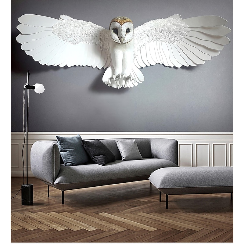 Mural Wallpaper Wall Sticker Covering Print Peel and Stick Self Adhesive Animal White Cute Owl Faux 3D PVC / Vinyl Home Decor3