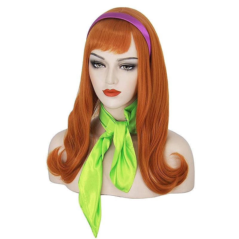 Scooby Doo Daphne Wig  Mersi Womens Orange Wigs for Daphne Cosplay  Long Ginger Wig Copper Hair Wigs for Party Cosplay  Only Wig Halloween Wig2