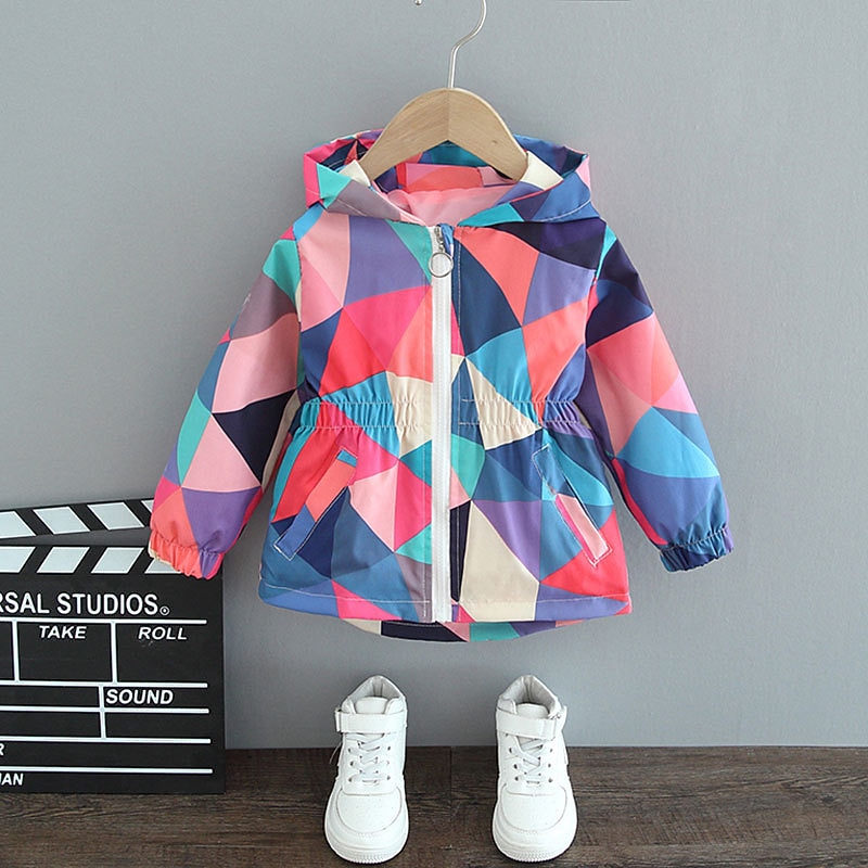 Girls' 3D Butterfly Trench Coat Coat Long Sleeve Fall Winter Cute Sport Kids 2-6 Years Vacation Street Regular Fit4
