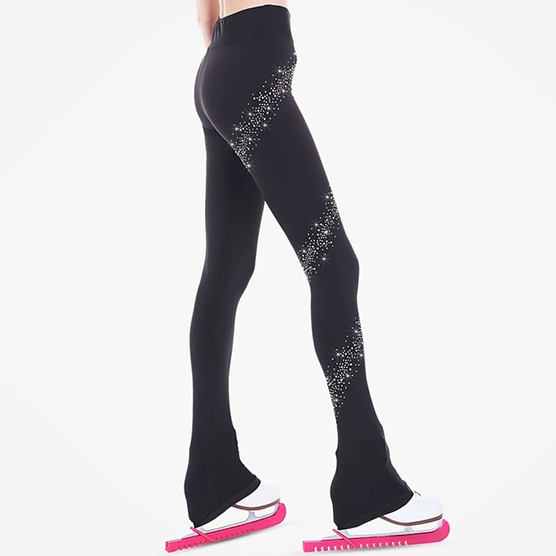 Figure Skating Jacket with Pants Women's Girls' Ice Skating Pants / Trousers Leggings Outfits Black Blue Fuchsia Fleece Spandex Stretchy Training Practice Competition Skating Wear Thermal Warm3