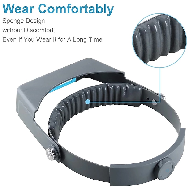 Double Lens Head Mounted Magnifier Eyewear Helmet Loupe Magnifying Glass Reading For Watch Tool Repair Educational Toys Gift4