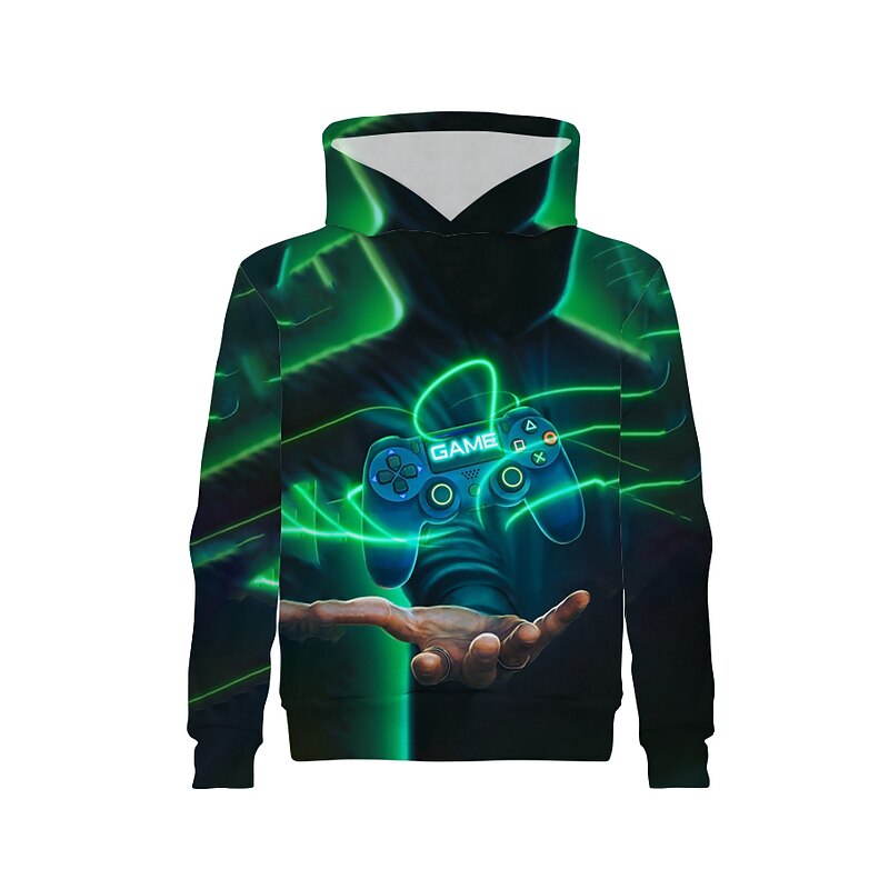 Kids Boys' Hoodie Long Sleeve Black 3D Print Daily Outdoor Active 4-12 Years / Fall3