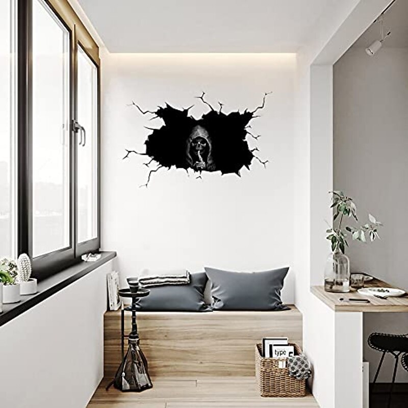 Halloween Sticker Scary Horror Skeleton Head Adhesive Motorcycle Sticker Car Decal Disposable Luggage Adhesive4