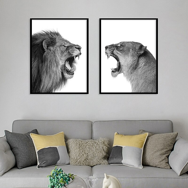 Wall Art Canvas Prints Painting Artwork Picture Animal Lion Home Decoration Decor Rolled Canvas No Frame Unframed Unstretched2
