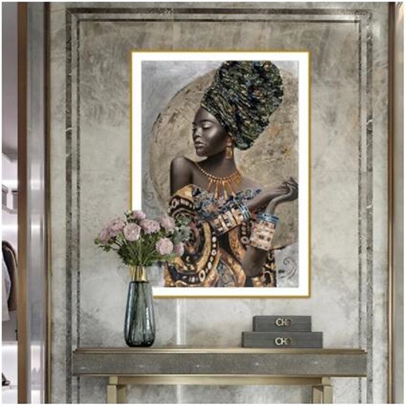 Wall Art Canvas Prints Painting Artwork Picture Portrait Beauty Gold Home Decoration Decor Rolled Canvas No Frame Unframed Unstretched4