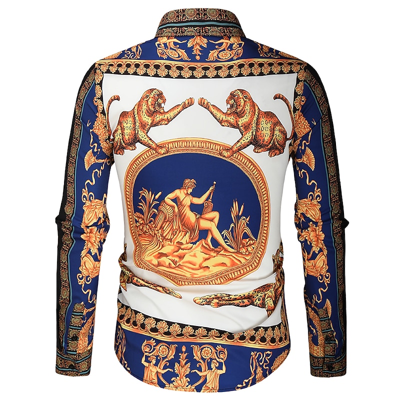 Men's Graphic Shirt Western Shirt Cowboy Shirt Long Sleeve Fashion Designer Classic Daily Turndown Yellow2