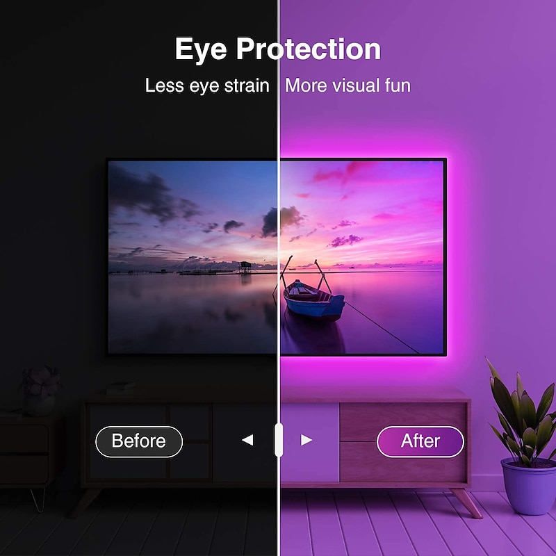 TV LED Lights are Suitable for TVs Ranging From 21 to 95 feet  LED Backlighting is Suitable for TV Home Theater Environmental Lighting Game Decoration Room Decoration Flexible Design and USB Powered TV Lights4