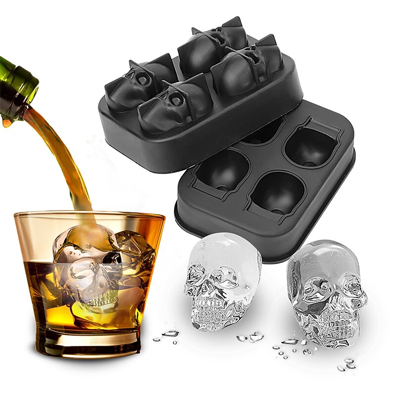 4 Ice Cube Skull Ball Skeleton Mold DIY Skull Ice Box Silicone Mold DIY Homemade for Party Bar Halloween4