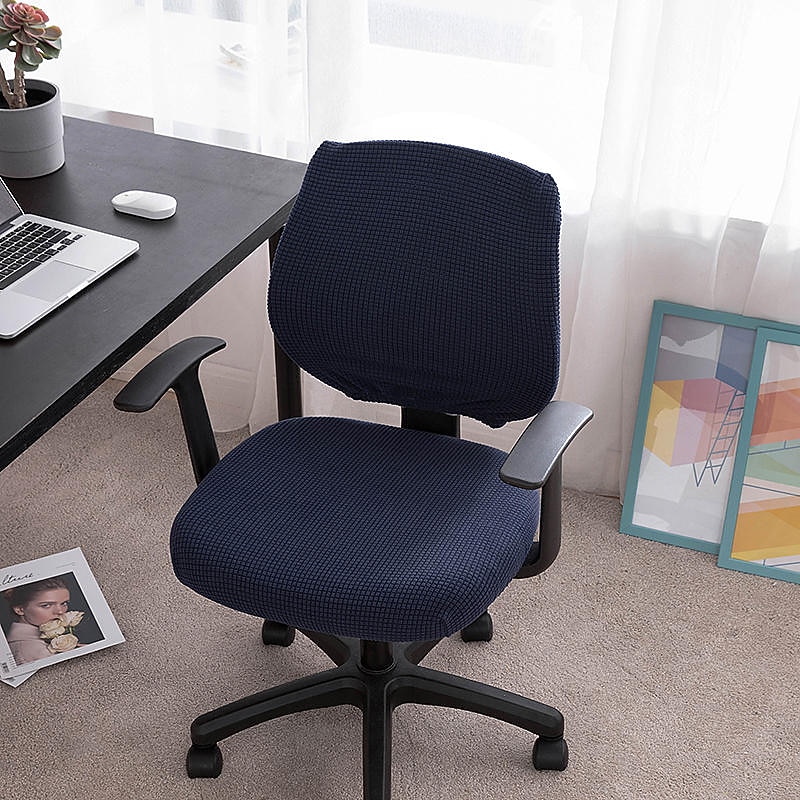 Computer Office Chair Cover Stretch Rotating Gaming Seat Slipcover Jacquard Elastic Green Blue Dust Cover Seat Cover Soft Durable Washable