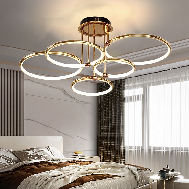 65 cm LED Pendant Light Circle Design Ceiling Light Lantern Desgin Flush Mount Lights Metal Electroplated Modern 220-240V