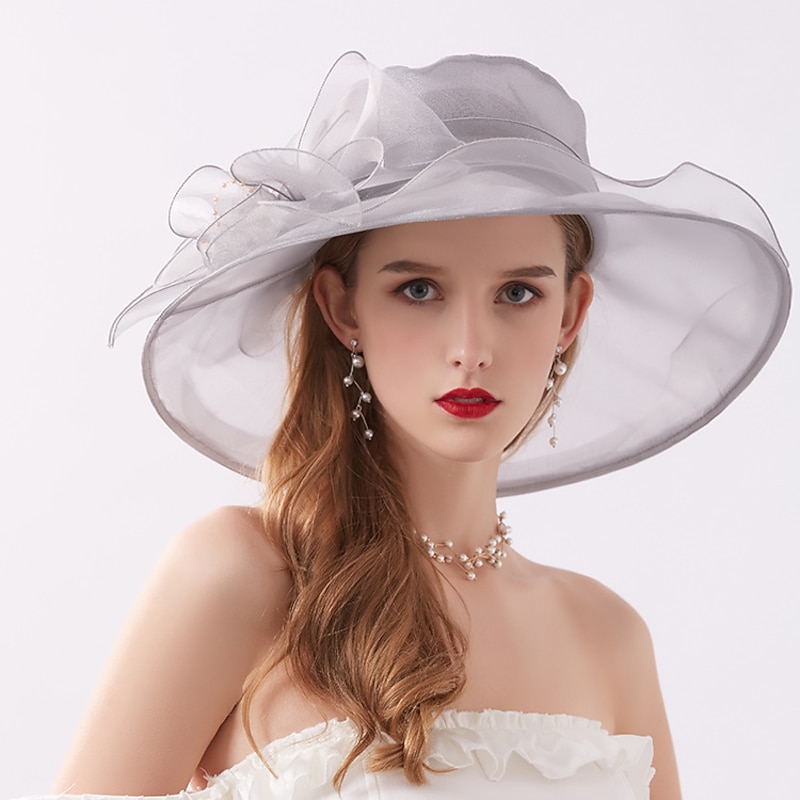 Women's Party Hat Party Wedding Special Occasion Flower Solid Color Wine Black Hat / White / Fall / Winter / Spring / Summer2