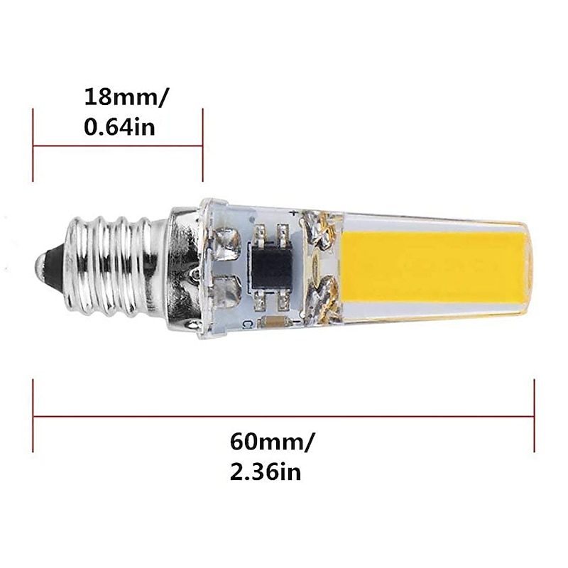 E12 Lamp Bulb AC/DC Dimming 110V 220V 2508 COB LED Lighting Lights replace Halogen Spotlight Chandelier2