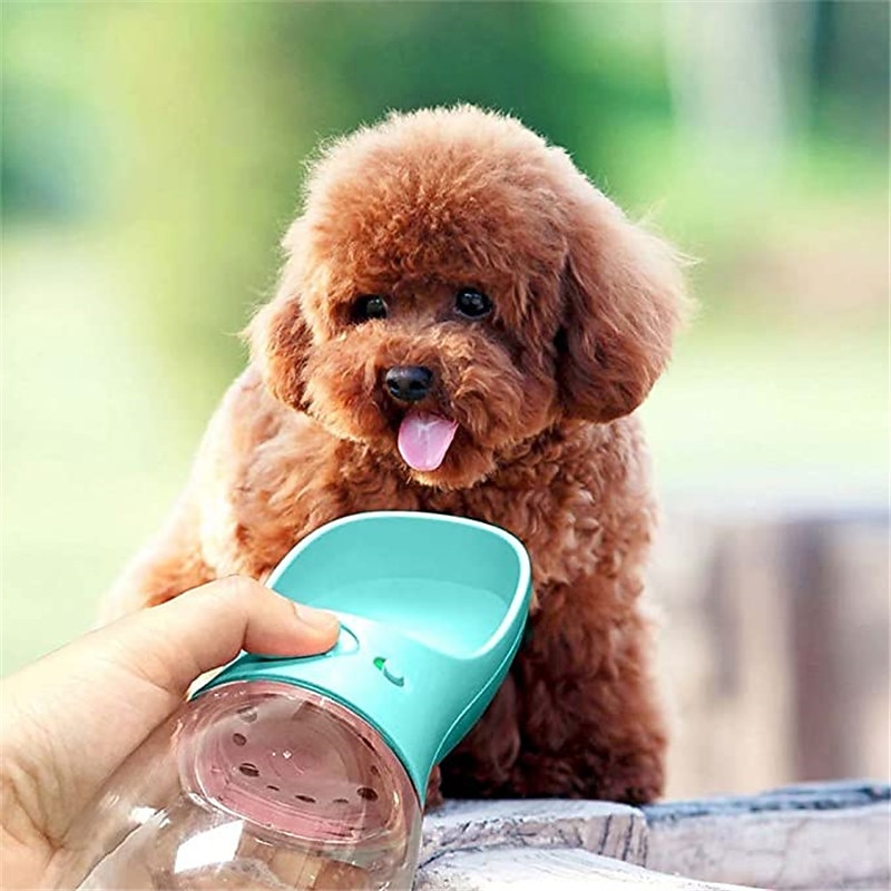 Dog Water Bottle, Leak Proof Portable Puppy Water Dispenser with Drinking Feeder for Pets Outdoor Walking, Hiking, Travel, Food Grade Plastic