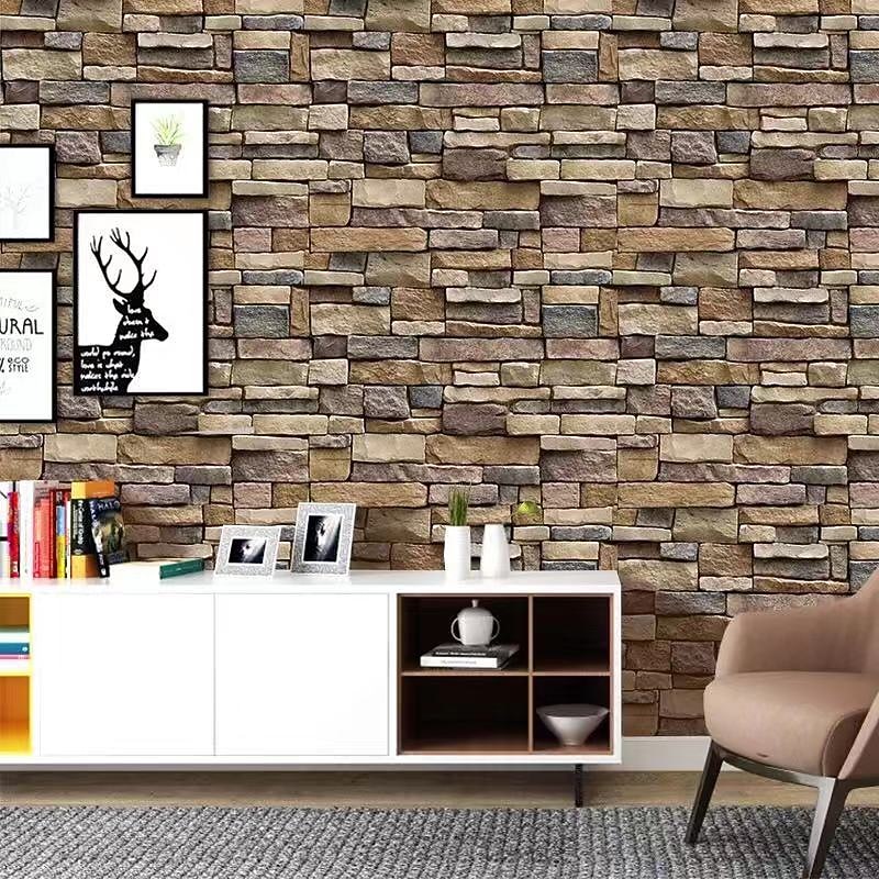 Cool Wallpapers Brick Wallpaper Wall Mural Wood Grain Stripes Home Decoration Comtemporary Stripes Wall Covering, PVC / Vinyl Material Self adhesive Wallpaper, Room Wallcovering4
