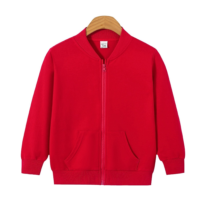 Unisex Boys' Girls' 3D Plain Coat Jacket Long Sleeve Fall Active Basic Kids 3-13 Years Vacation Street Regular Fit3