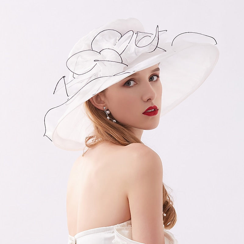 Women's Party Hat Party Wedding Special Occasion Flower Solid Color Wine Black Hat / White / Fall / Winter / Spring / Summer