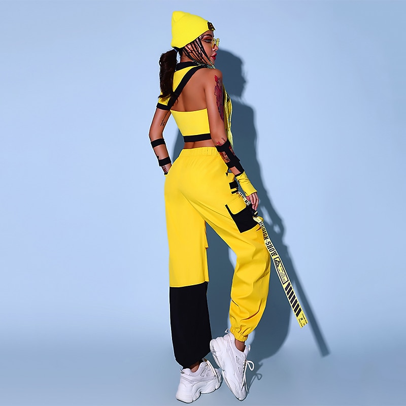 Hip-Hop Jazz Top Sash / Ribbon Women's Performance Daily Wear Sleeveless Dropped Polyester3