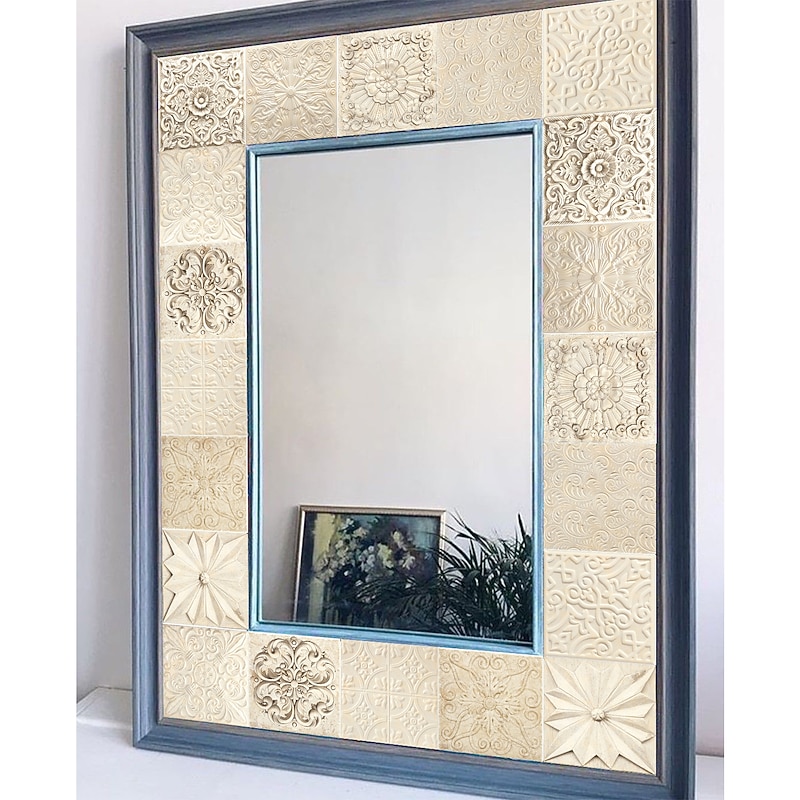 24pcs Creative Imitation 3d Stone Carving Art Wall Stickers Kitchen Bathroom Living Room Self-adhesive Wall Stickers Waterproof Tile Stickers3