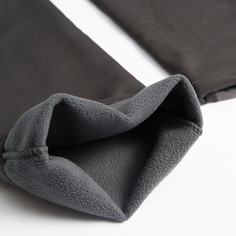 Men's Hiking Pants Trousers Fleece Lined Pants Softshell Pants Winter Outdoor Thermal Warm Fleece Lining Windproof Sweat wicking Pants / Trousers Bottoms Elastic Waist Zipper Pocket Black Army Green4