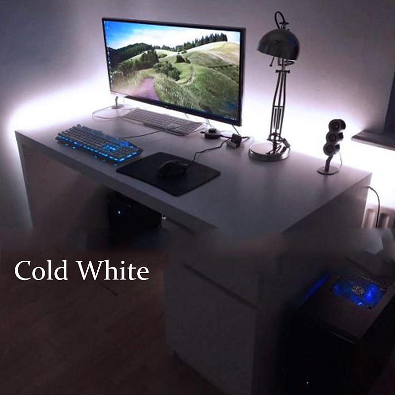 LED Light Strips USB Interface or AA Battery Box Power Supply Flexible 2835 SMD Per Meter 60 LEDs 8mm Warm White Cold White 5V LED Light Strip3